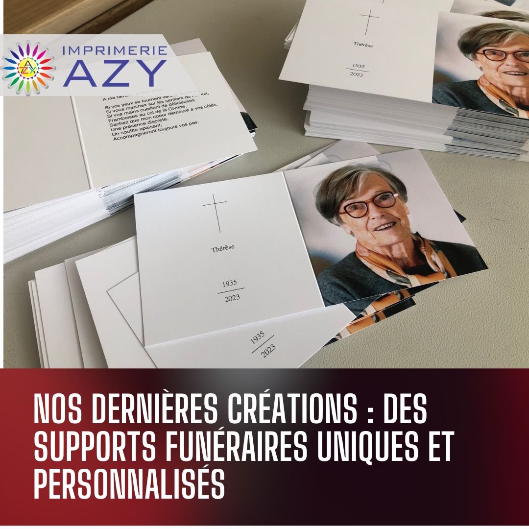 Deuil supports imprimés funéraires uniques et personnalisés